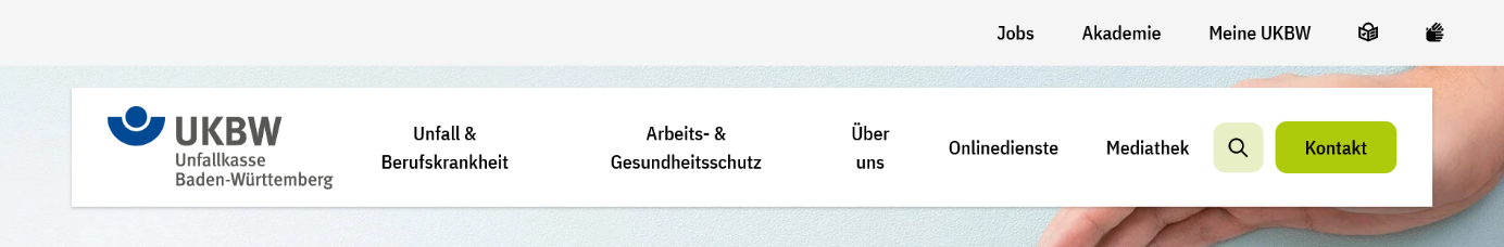 Screenshot der Navigation dieser Webseite