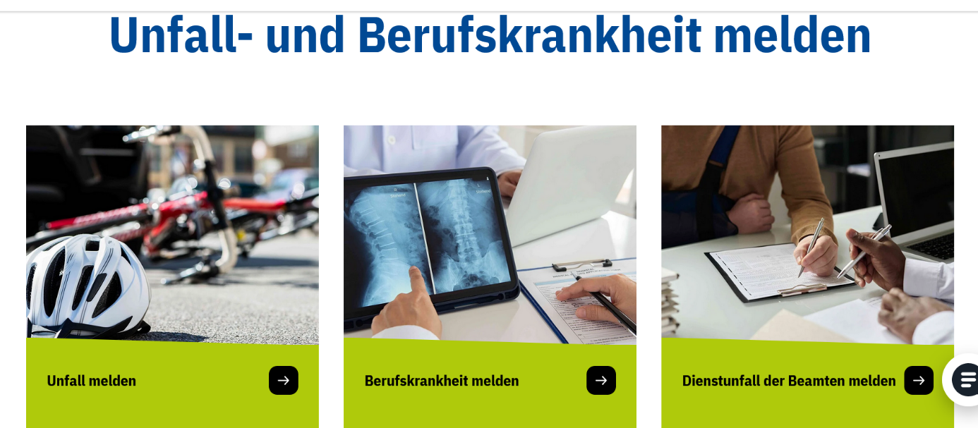 Screenshot eines Elementes der Startseite.