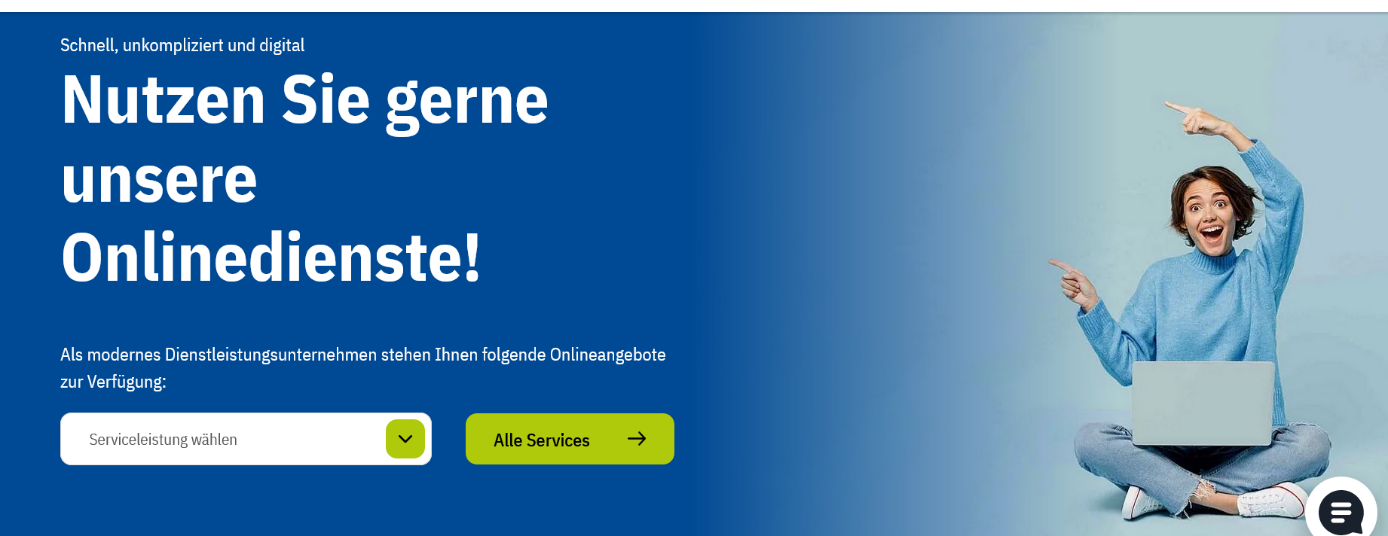 Screenshot eines Elementes der Startseite.